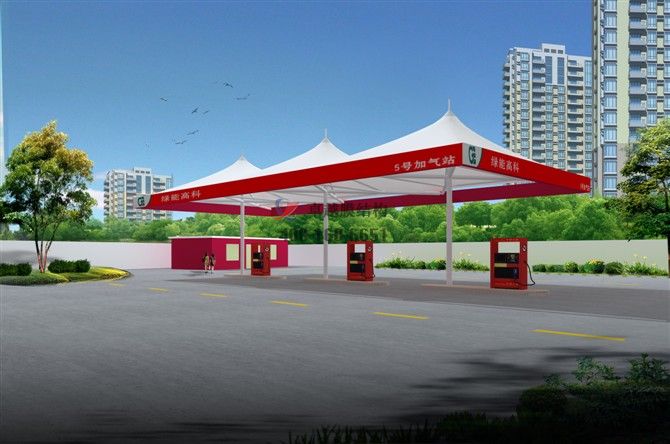 三門峽加油加氣站膜結(jié)構(gòu)頂棚設(shè)計(jì)施工案例